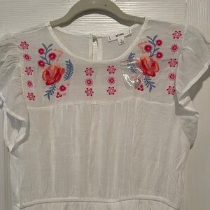 Mine White Dress with Vibrant Embroidery